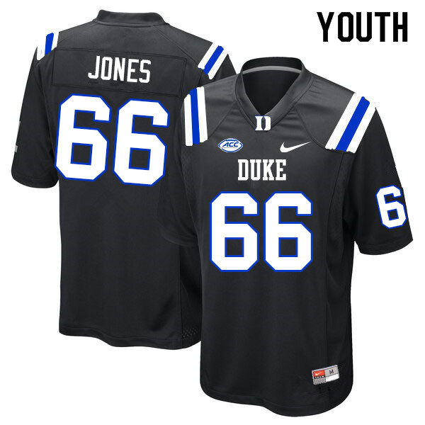 Youth #66 Andrew Jones Duke Blue Devils College Football Jerseys Sale-Black